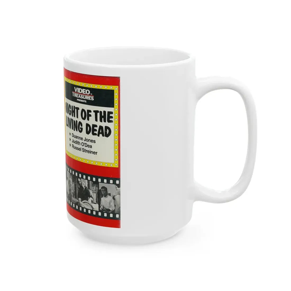 NIGHT OF THE LIVING DEAD VIDEO TREASURES (VHS COVER) - White Coffee Mug - Go Mug Yourself
