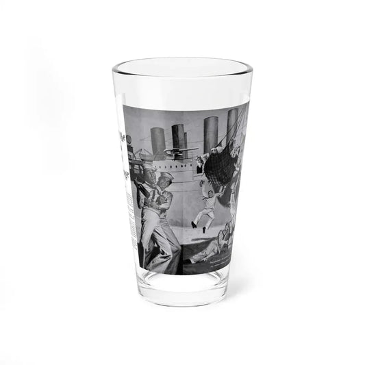 Night of the Navy's Biggest Binge, Bluebook for Men, October 1960 (Magazine Illustration) Pint Glass 16oz 16oz - Go Mug Yourself