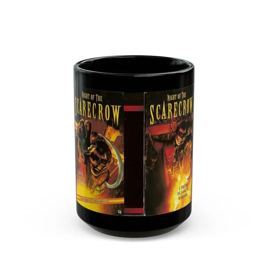 NIGHT OF THE SCARECROW (VHS COVER) - Black Coffee Mug 15oz - Go Mug Yourself