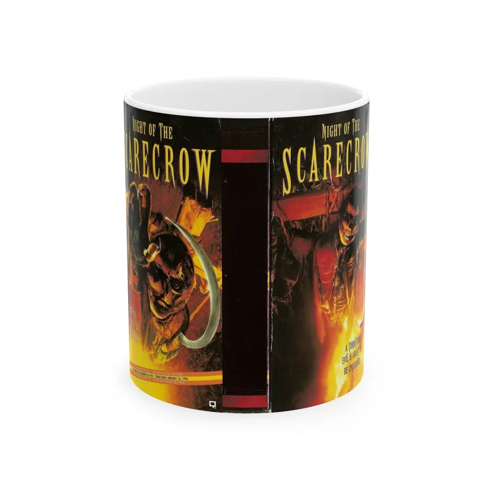 NIGHT OF THE SCARECROW (VHS COVER) - White Coffee Mug-11oz-Go Mug Yourself