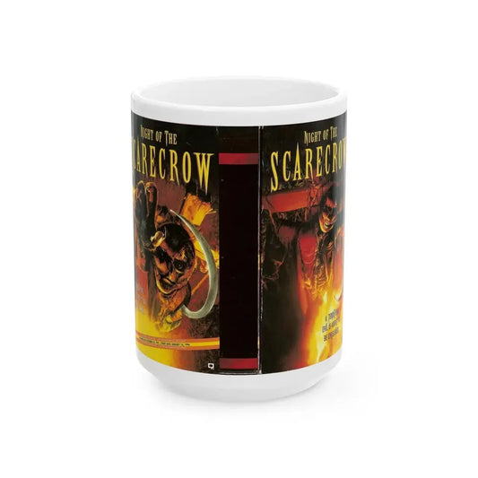 NIGHT OF THE SCARECROW (VHS COVER) - White Coffee Mug 15oz - Go Mug Yourself