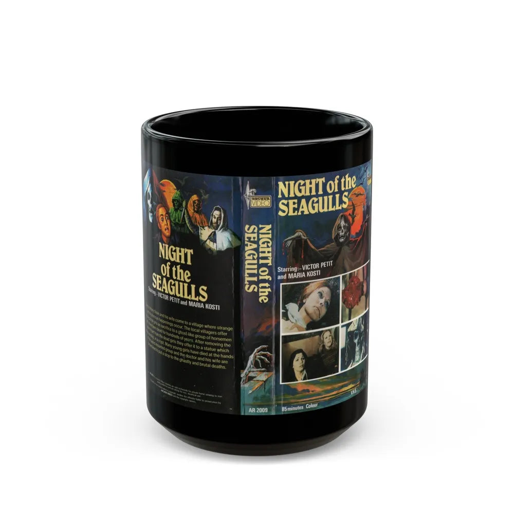 NIGHT OF THE SEAGULLS (VHS COVER) - Black Coffee Mug-15oz-Go Mug Yourself