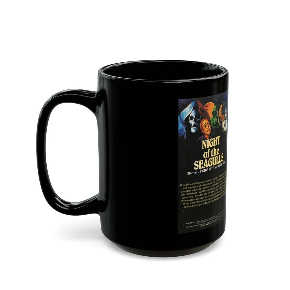 NIGHT OF THE SEAGULLS (VHS COVER) - Black Coffee Mug-Go Mug Yourself