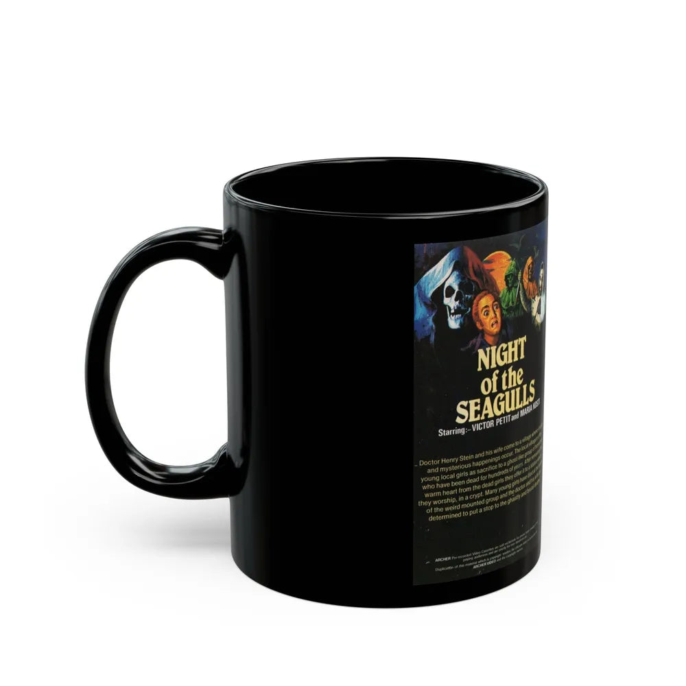 NIGHT OF THE SEAGULLS (VHS COVER) - Black Coffee Mug-Go Mug Yourself