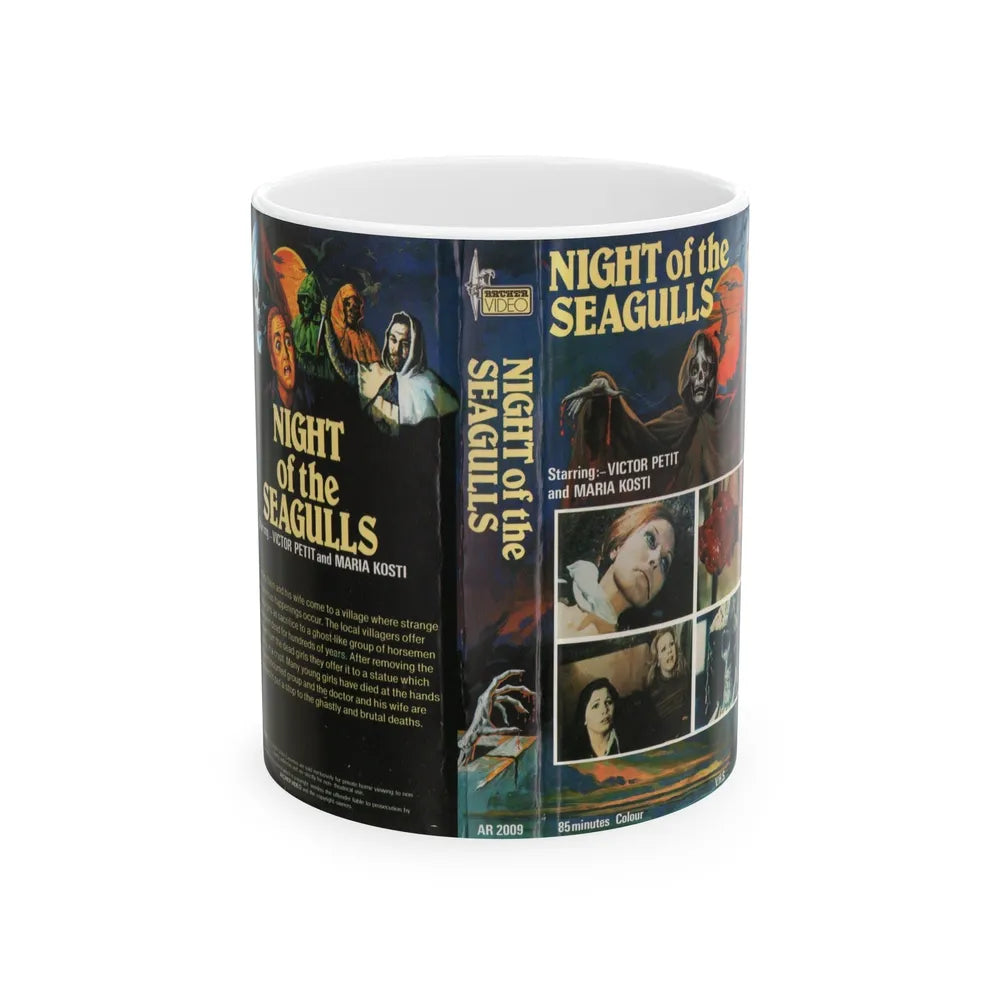 NIGHT OF THE SEAGULLS (VHS COVER) - White Coffee Mug-11oz-Go Mug Yourself