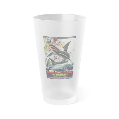 NIGHT OF THE SHARKS 1988 Movie Poster - Frosted Pint Glass 16oz-16oz-Frosted-Go Mug Yourself