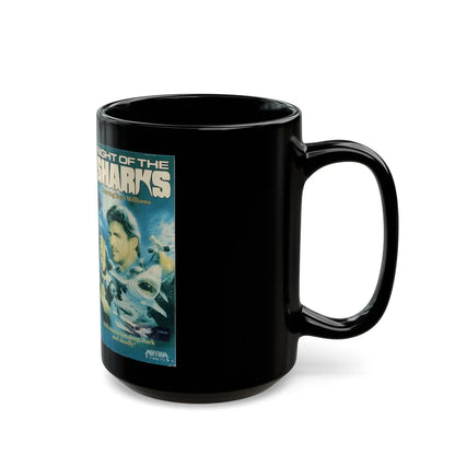 NIGHT OF THE SHARKS (VHS COVER) - Black Coffee Mug-Go Mug Yourself