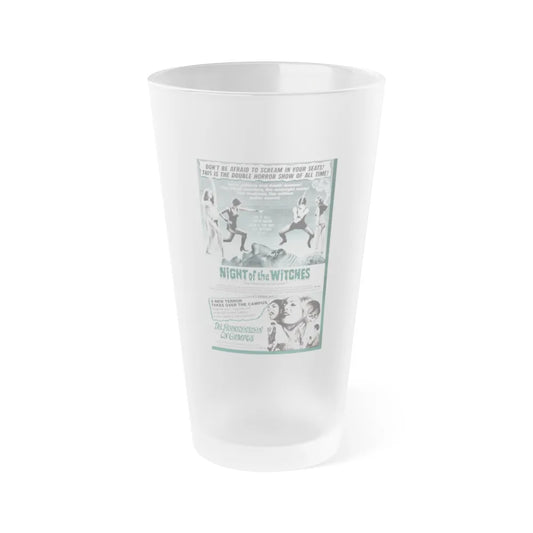 NIGHT OF THE WITCHES + DR FRANKENSTEIN ON CAMPUS 1970 Movie Poster - Frosted Pint Glass 16oz-16oz-Frosted-Go Mug Yourself