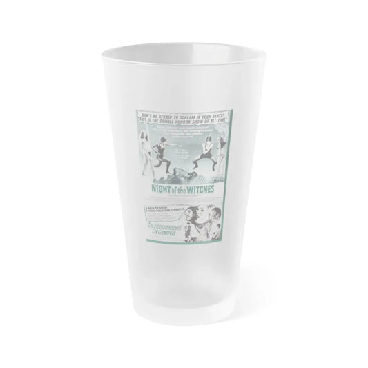 NIGHT OF THE WITCHES + DR FRANKENSTEIN ON CAMPUS 1970 Movie Poster - Frosted Pint Glass 16oz 16oz Frosted - Go Mug Yourself