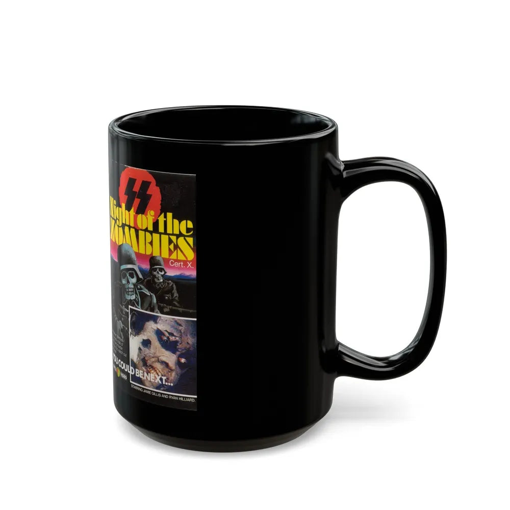 NIGHT OF THE ZOMBIES APPLE VIDEO (VHS COVER) - Black Coffee Mug-Go Mug Yourself