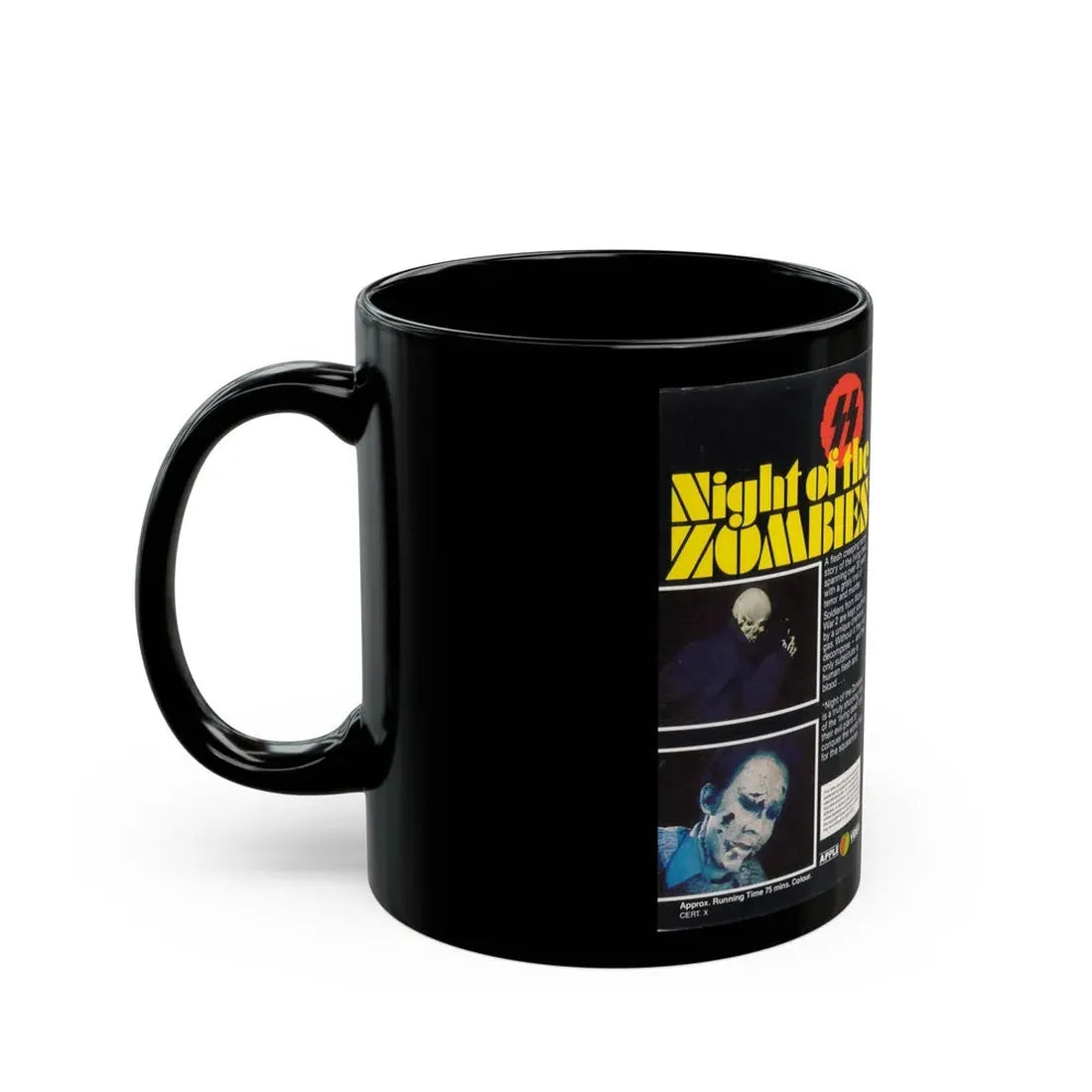 NIGHT OF THE ZOMBIES APPLE VIDEO (VHS COVER) - Black Coffee Mug - Go Mug Yourself