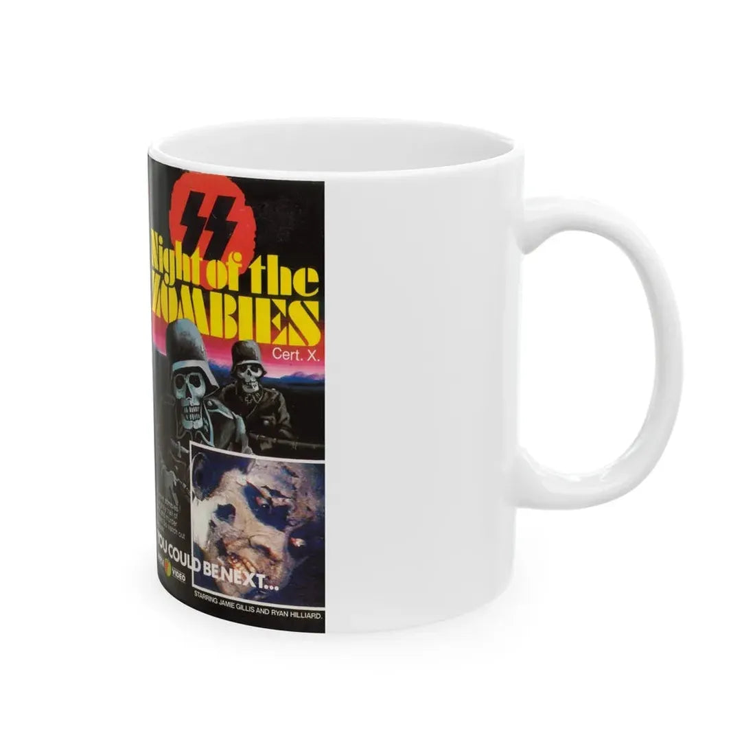 NIGHT OF THE ZOMBIES APPLE VIDEO (VHS COVER) - White Coffee Mug - Go Mug Yourself