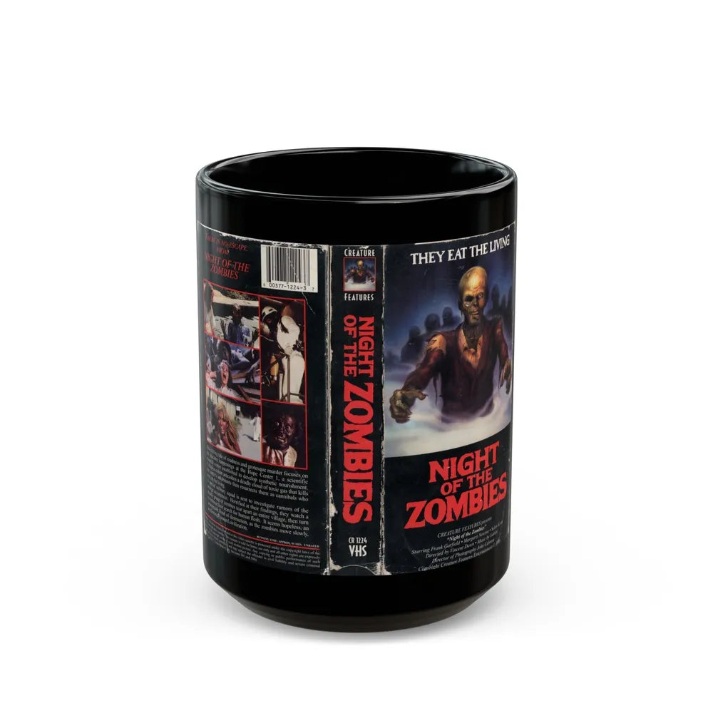 NIGHT OF THE ZOMBIES (VHS COVER) - Black Coffee Mug-15oz-Go Mug Yourself