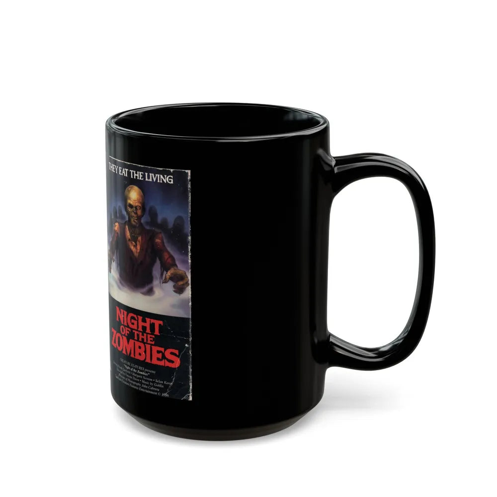 NIGHT OF THE ZOMBIES (VHS COVER) - Black Coffee Mug-Go Mug Yourself