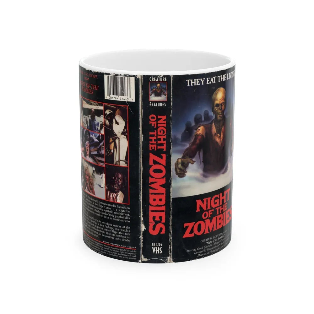 NIGHT OF THE ZOMBIES (VHS COVER) - White Coffee Mug-11oz-Go Mug Yourself