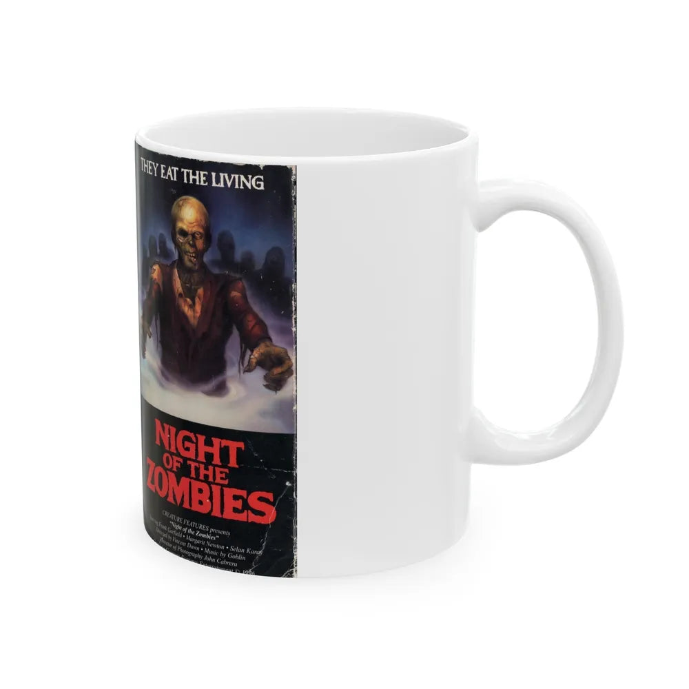 NIGHT OF THE ZOMBIES (VHS COVER) - White Coffee Mug-Go Mug Yourself