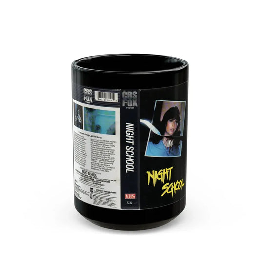 NIGHT SCHOOL CBS FOX (VHS COVER) - Black Coffee Mug 15oz - Go Mug Yourself
