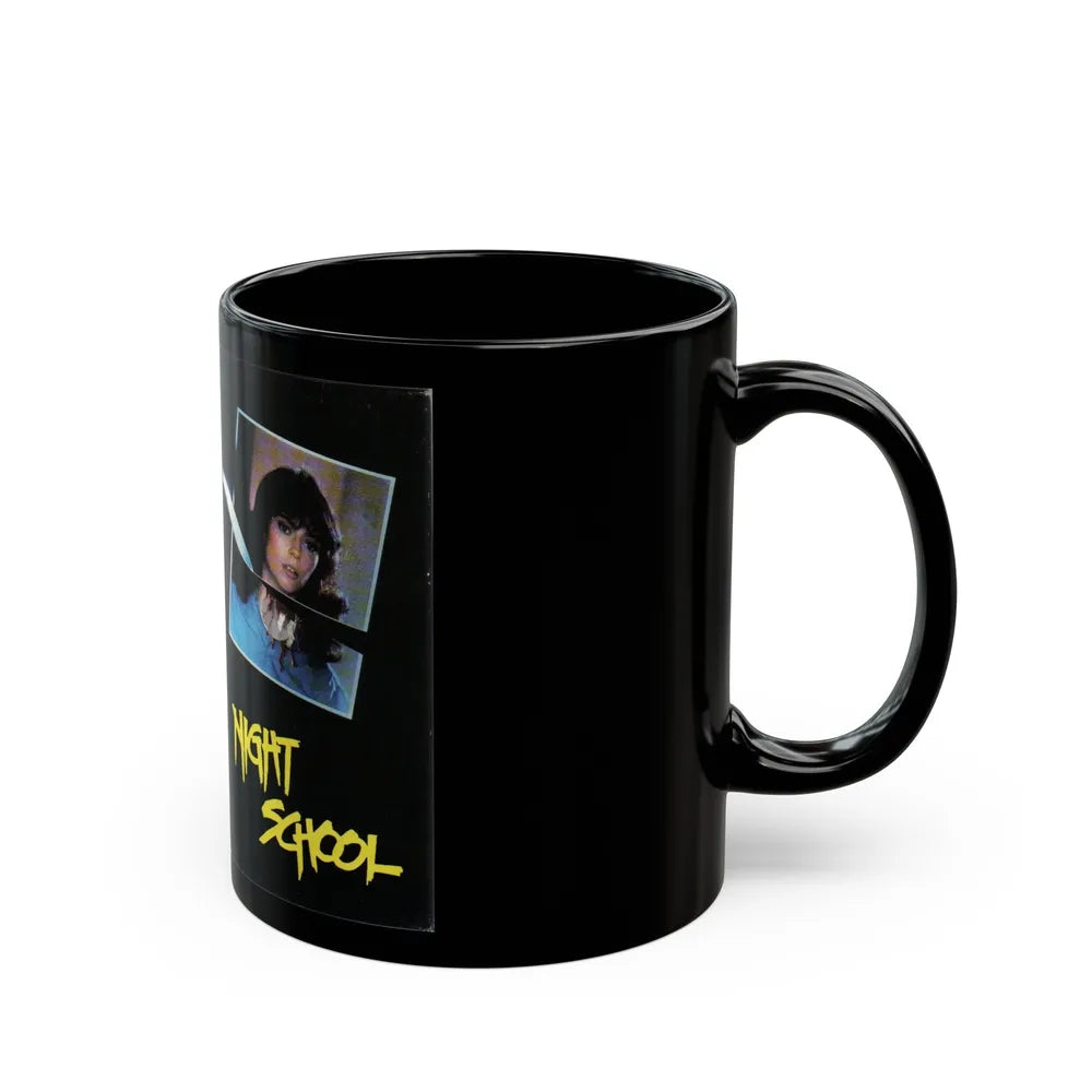 NIGHT SCHOOL CBS FOX (VHS COVER) - Black Coffee Mug-Go Mug Yourself