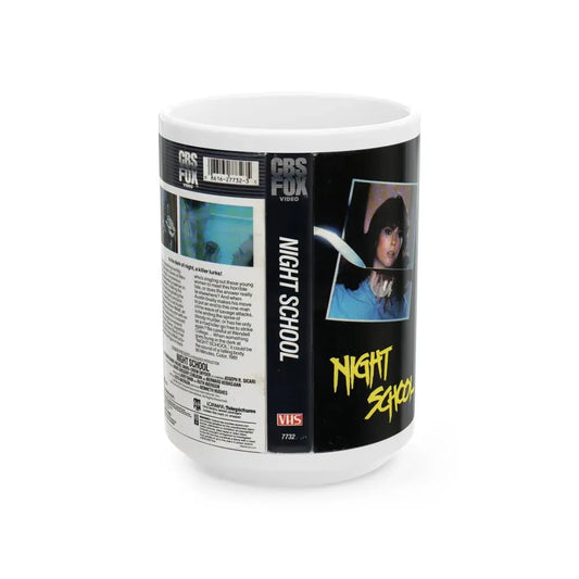NIGHT SCHOOL CBS FOX (VHS COVER) - White Coffee Mug 15oz - Go Mug Yourself