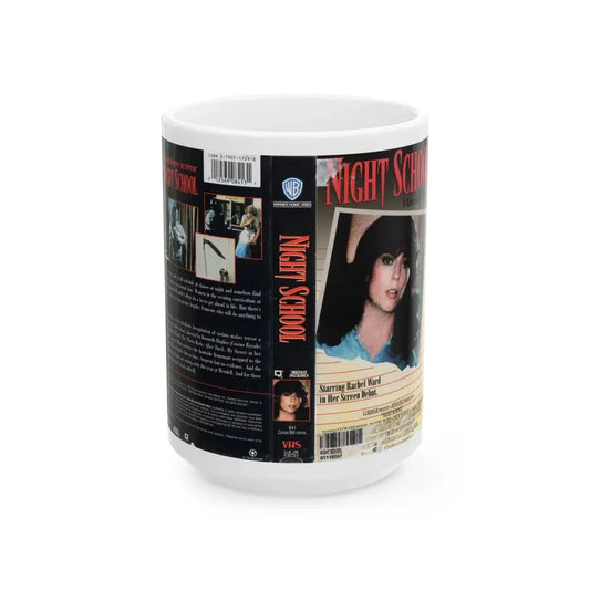 NIGHT SCHOOL (VHS COVER) - White Coffee Mug 15oz - Go Mug Yourself