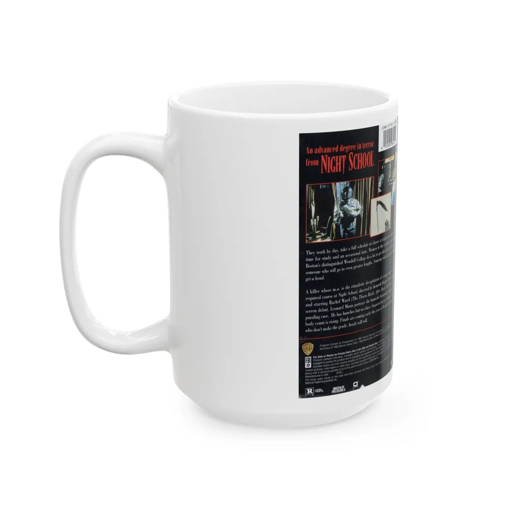 NIGHT SCHOOL (VHS COVER) - White Coffee Mug-Go Mug Yourself