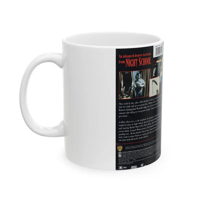 NIGHT SCHOOL (VHS COVER) - White Coffee Mug-Go Mug Yourself