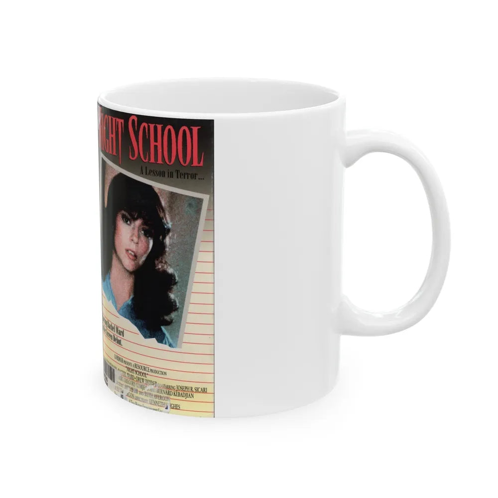 NIGHT SCHOOL (VHS COVER) - White Coffee Mug-Go Mug Yourself