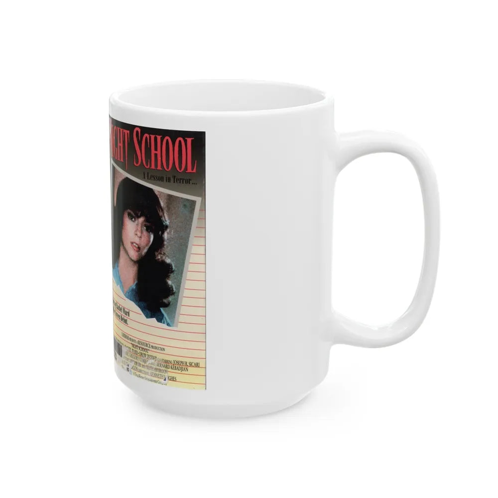 NIGHT SCHOOL (VHS COVER) - White Coffee Mug-Go Mug Yourself