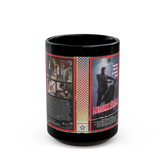 NIGHT STICK (VHS COVER) - Black Coffee Mug-15oz-Go Mug Yourself