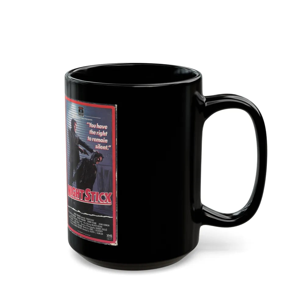 NIGHT STICK (VHS COVER) - Black Coffee Mug-Go Mug Yourself