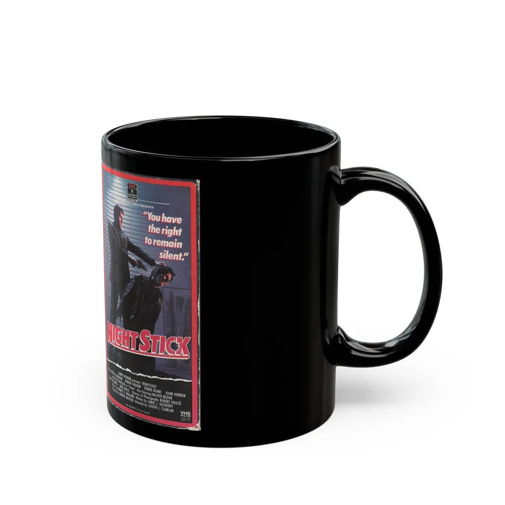 NIGHT STICK (VHS COVER) - Black Coffee Mug-Go Mug Yourself