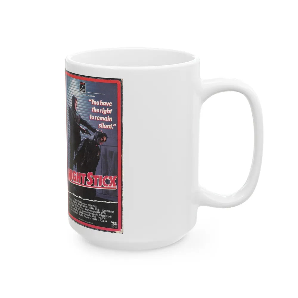 NIGHT STICK (VHS COVER) - White Coffee Mug-Go Mug Yourself