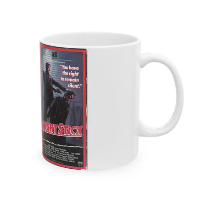 NIGHT STICK (VHS COVER) - White Coffee Mug-Go Mug Yourself