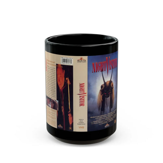 NIGHT VISITOR (VHS COVER) - Black Coffee Mug-15oz-Go Mug Yourself