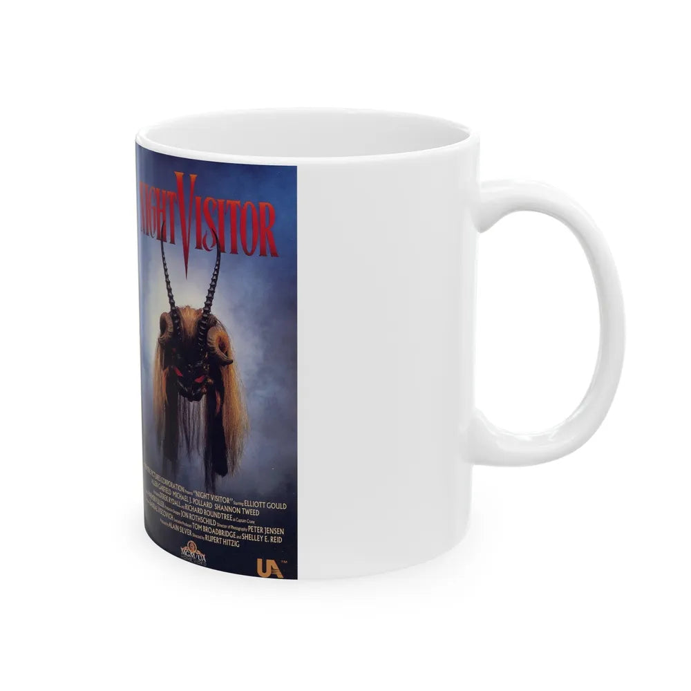 NIGHT VISITOR (VHS COVER) - White Coffee Mug-Go Mug Yourself