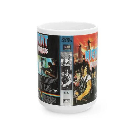 NIGHT WARRIORS (VHS COVER) - White Coffee Mug 15oz - Go Mug Yourself
