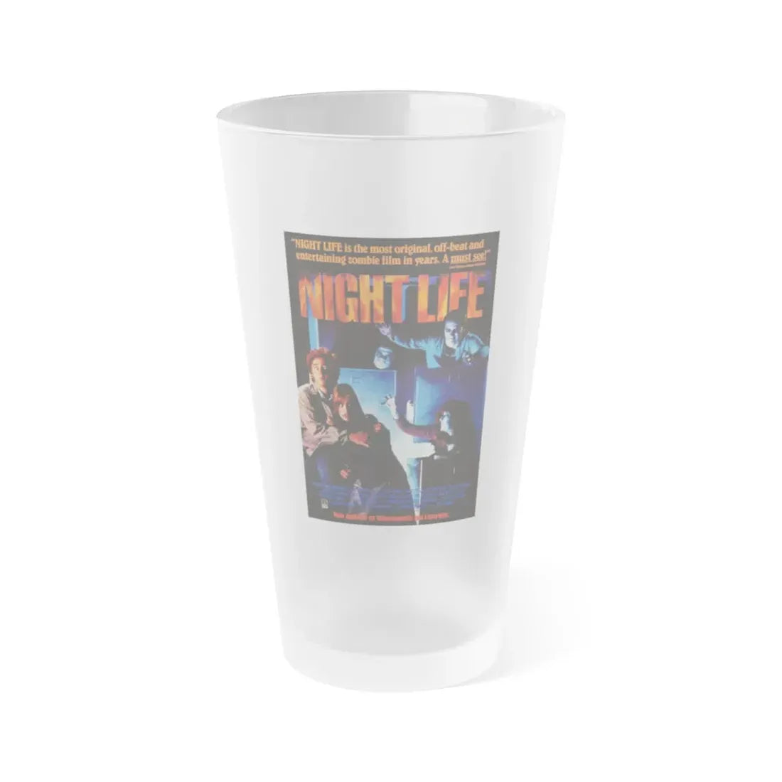NIGHTLIFE 1989 Movie Poster - Frosted Pint Glass 16oz 16oz Frosted - Go Mug Yourself