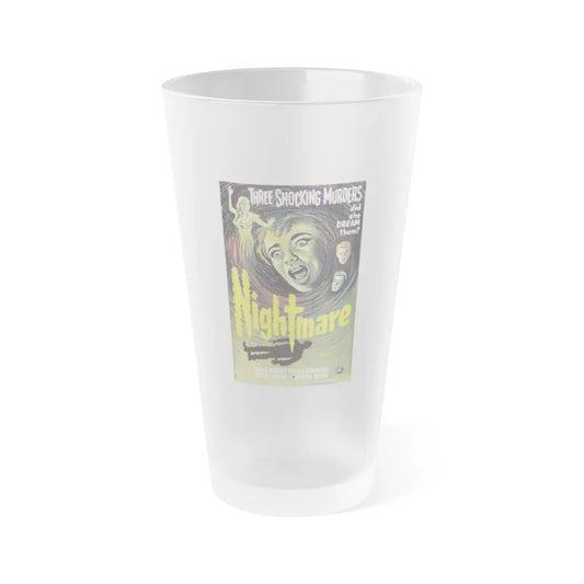 NIGHTMARE 1964 Movie Poster - Frosted Pint Glass 16oz-16oz-Frosted-Go Mug Yourself