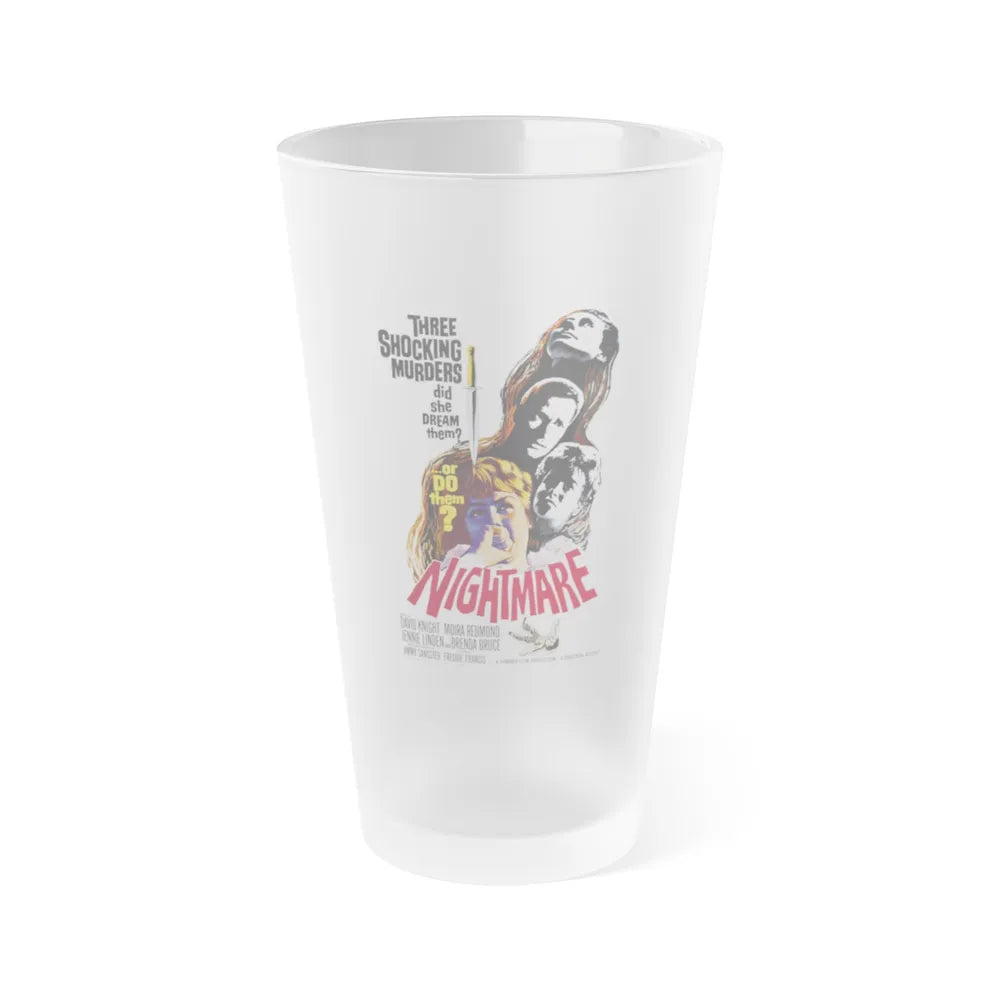 NIGHTMARE (2) 1964 Movie Poster - Frosted Pint Glass 16oz-16oz-Frosted-Go Mug Yourself