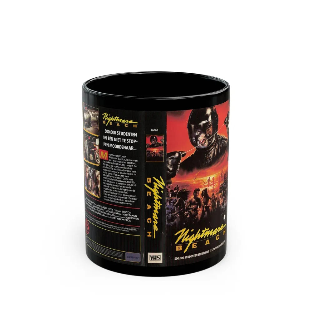 NIGHTMARE BEACH (VHS COVER) - Black Coffee Mug-11oz-Go Mug Yourself