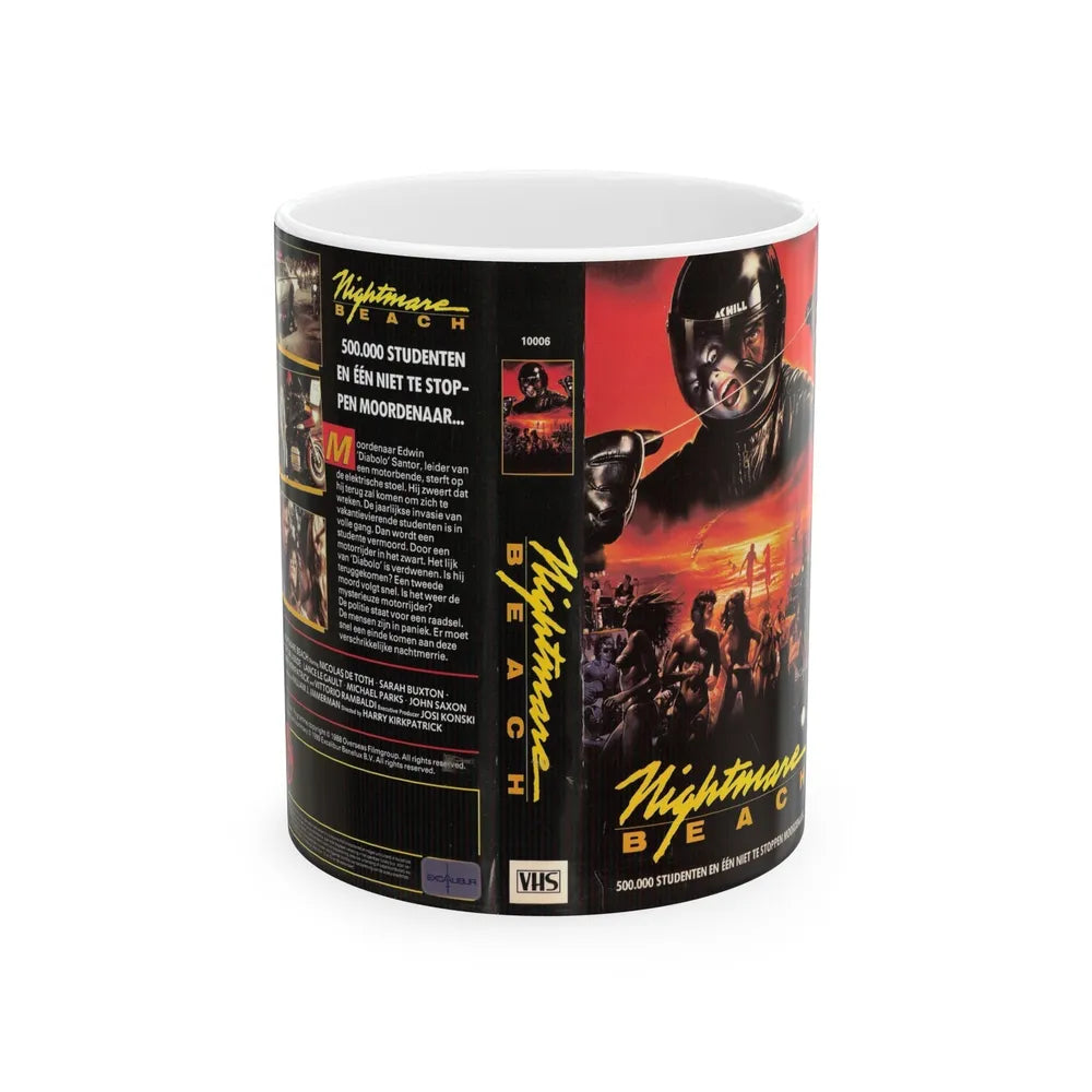 NIGHTMARE BEACH (VHS COVER) - White Coffee Mug-11oz-Go Mug Yourself