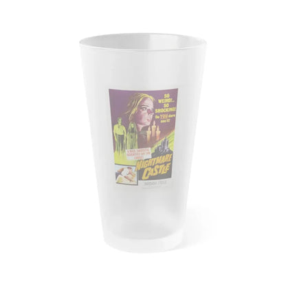 NIGHTMARE CASTLE 1965 Movie Poster - Frosted Pint Glass 16oz 16oz Frosted - Go Mug Yourself