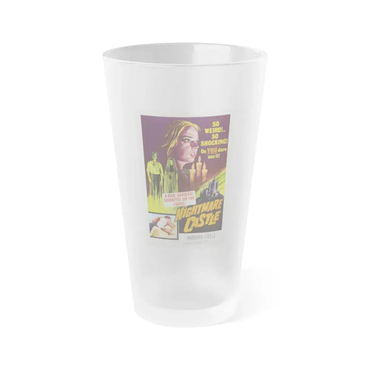 NIGHTMARE CASTLE 1965 Movie Poster - Frosted Pint Glass 16oz 16oz Frosted - Go Mug Yourself