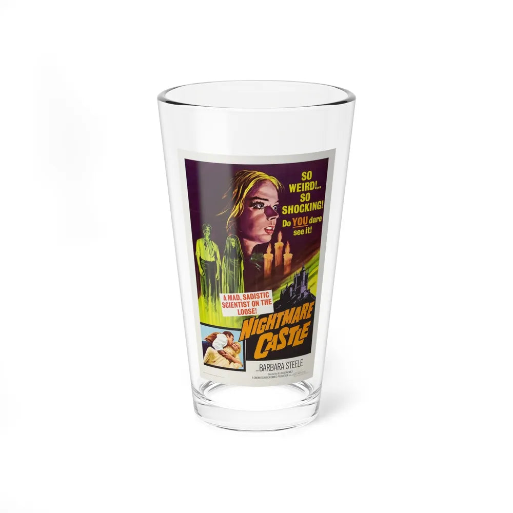 NIGHTMARE CASTLE 1965 Movie Poster - Pint Glass 16oz-16oz-Go Mug Yourself