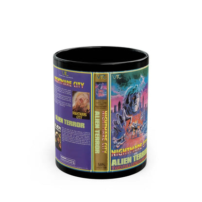 NIGHTMARE CITY AND ALIEN TERROR (VHS COVER) - Black Coffee Mug-11oz-Go Mug Yourself