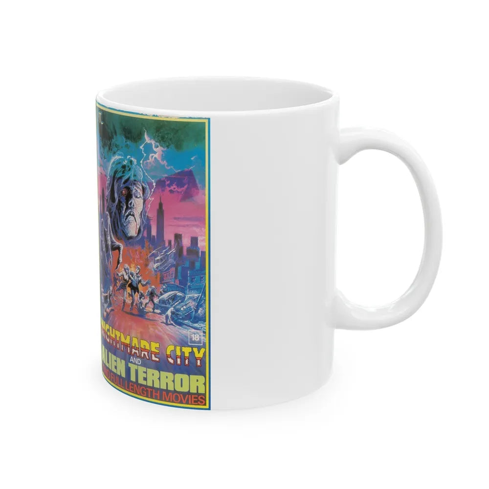 NIGHTMARE CITY AND ALIEN TERROR (VHS COVER) - White Coffee Mug-Go Mug Yourself