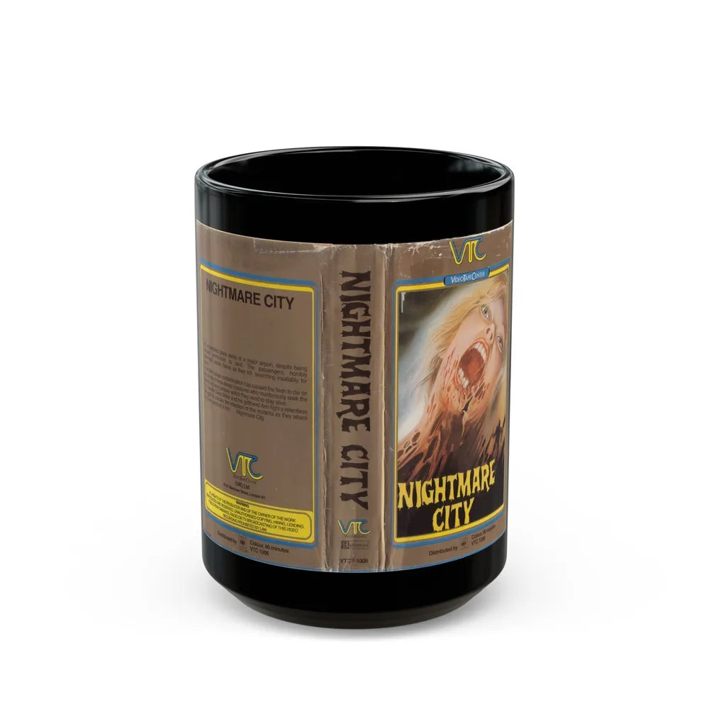 NIGHTMARE CITY VIDEO TAPE CENTER (VHS COVER) - Black Coffee Mug-15oz-Go Mug Yourself