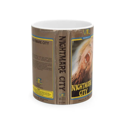 NIGHTMARE CITY VIDEO TAPE CENTER (VHS COVER) - White Coffee Mug 11oz - Go Mug Yourself