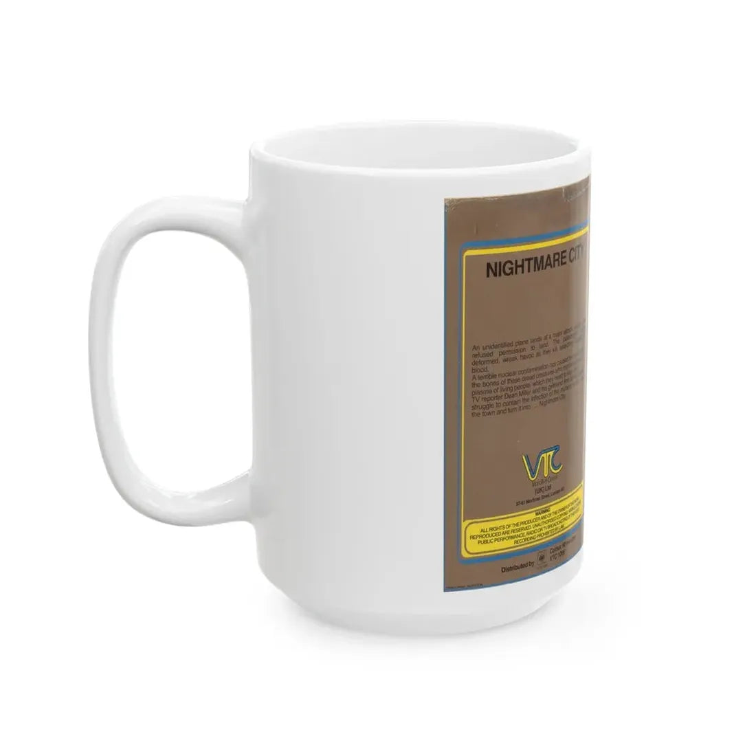 NIGHTMARE CITY VIDEO TAPE CENTER (VHS COVER) - White Coffee Mug - Go Mug Yourself