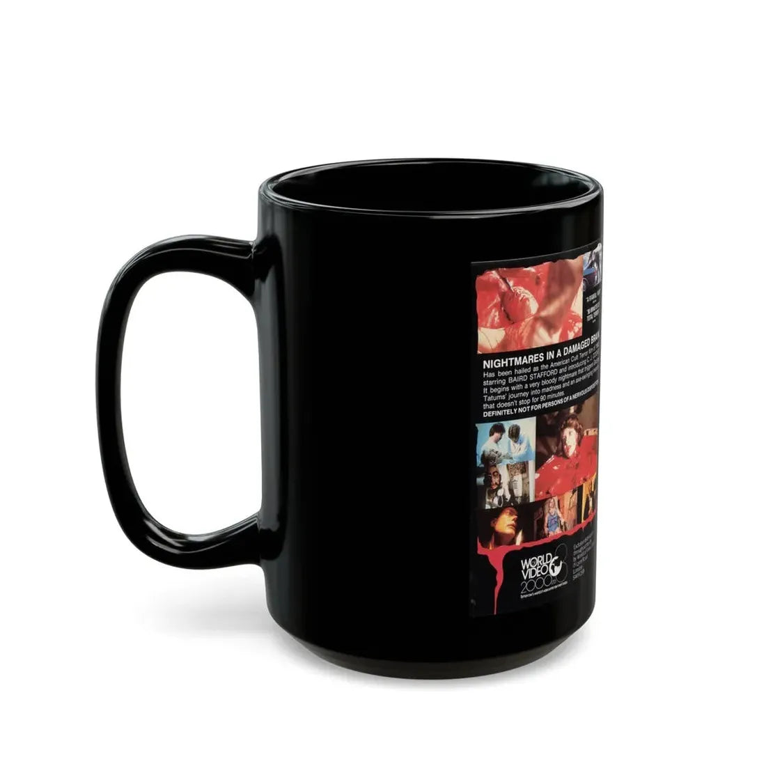 NIGHTMARE IN A DAMAGED BRAIN (VHS COVER) - Black Coffee Mug - Go Mug Yourself